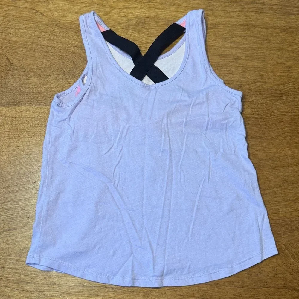 Justice Girls Glitter Graphic Lilac Tank